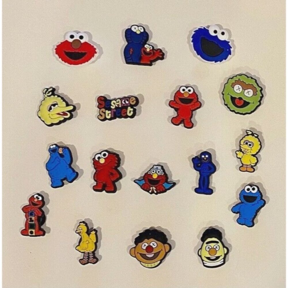 17 PCS SESAME STREET CHARACTERS SHOE CHARMS Decorations for CLOGS SANDALS NEW